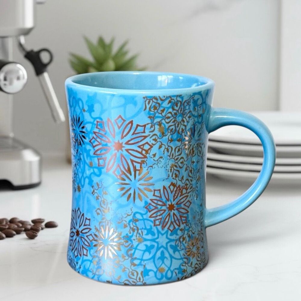 Peet’s Light Blue Snowflake Holiday BIA Mug